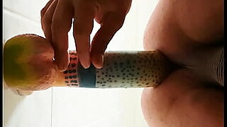 dildo fishnet masturbation solo anal