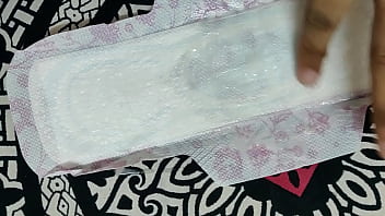 japanese girl put weshper pad on pussy