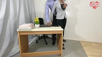 girl fuckad by his boss when ask him to get him a job