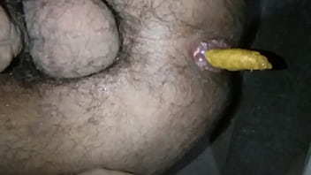 slamming my ass down on my huge anal dildo