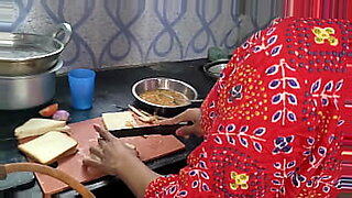 indian mom show son her tits when robe opens in kitchen