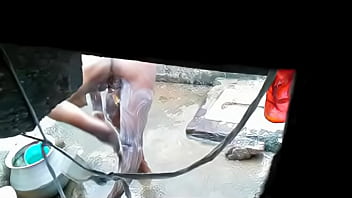 indian sister taking bath captured using hidden cam