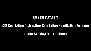 guy loves to eat his own cum