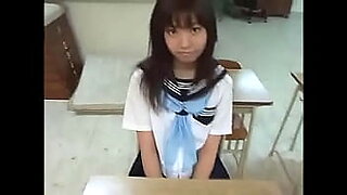 young japanese schoolgirls in van first time
