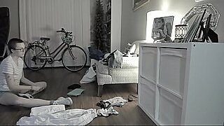 hot ebony with big natural tits sucks and fucks her man in the laundry room