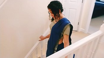 groping maid in satin saree