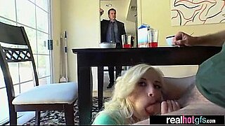 blonde wife is sucking her husband s cock in this great pov clip
