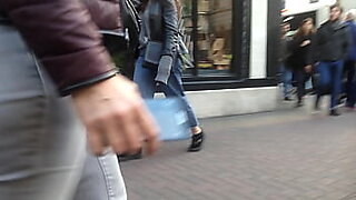 candid dark pantyhose covered legs in public