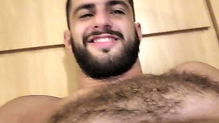 gay man hung hairy mature hunk solo masturbation dirty talk