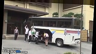 lucky guy banged by a bunch of girls in a bus