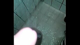 beautiful russian brunette girl peeing in the shower
